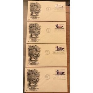 Duck Decoys‎ Folk Art Series 1985 #2138-41 FDC Artcraft Cachet - 4 Covers